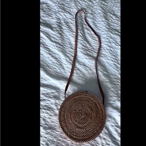 Like New Rattan Woven Crossbody Bag